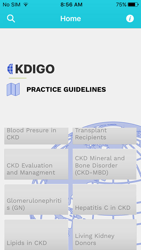 KDIGO Mobile App, evidence-based clinical guidelines for kidney disease ...