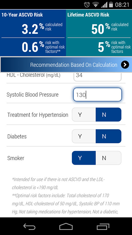 ASCVD Risk Estimator App, A Cardiovascular Disease Risk Assessment With ...