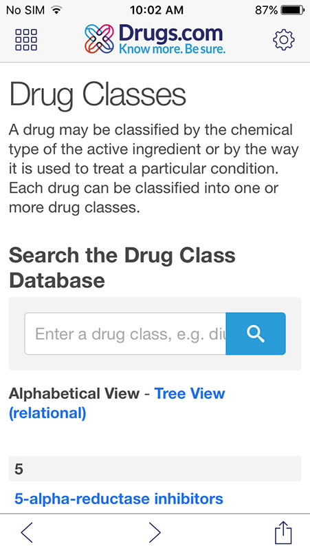 assignment on drug information app