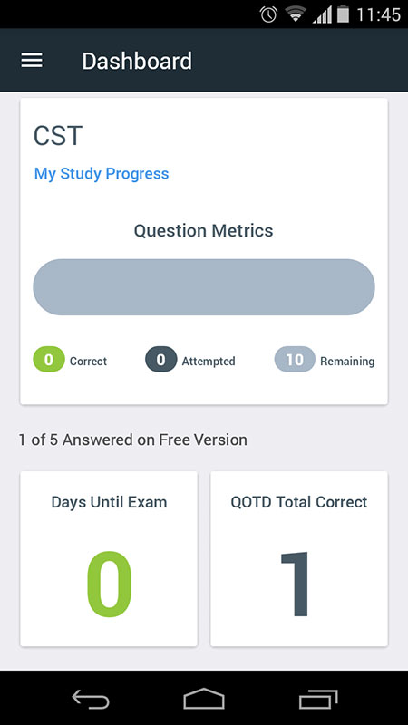 NBSTSA CST Exam Prep App, an examination simulator for surgical Sns-Brigh10