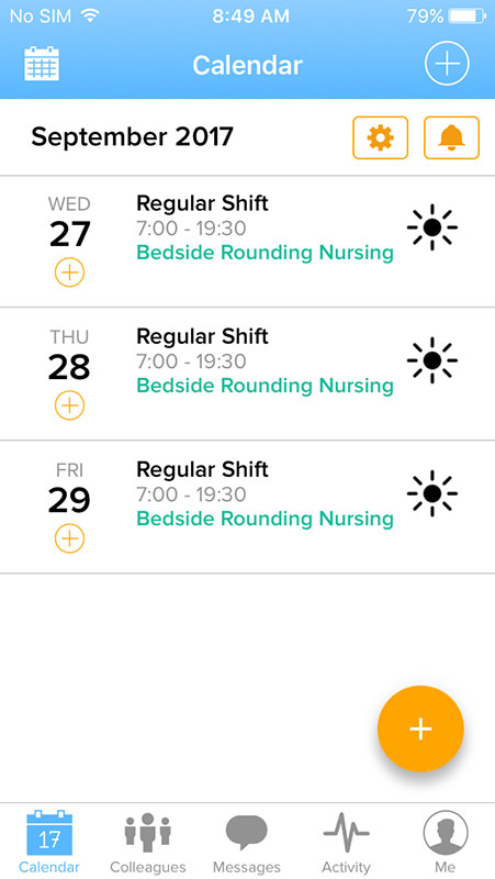 NurseGrid App, A Calendar With Messenger For Nurses To Help Them Manage ...