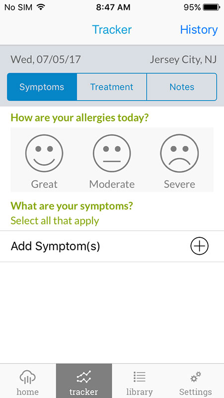 WebMD Allergy App, comprehensive allergy resource and tracker with