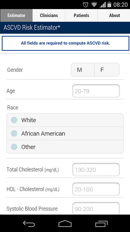 ASCVD Risk Estimator App, a cardiovascular disease risk assessment with ...