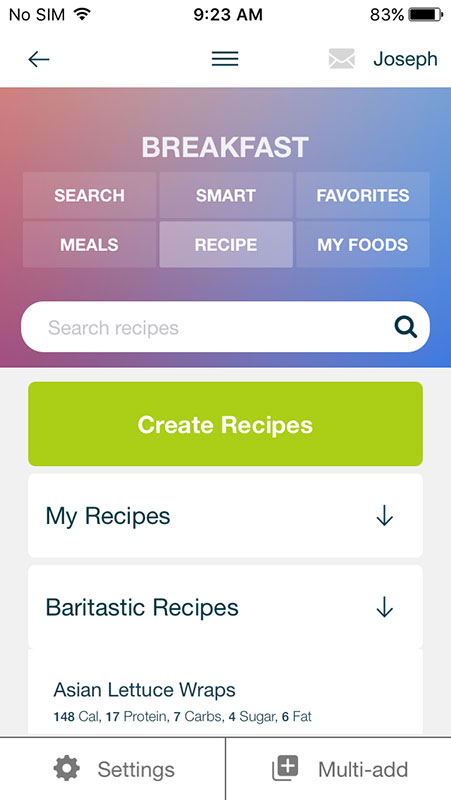 Baritastic App, A Nutrition Tracker And Diary Log For Bariatric Surgery 