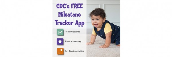 CDC Milestone Tracker App, tracking child's developmental milestones from 2 months to 5 years old