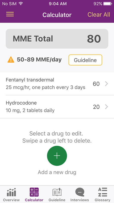 CDC Opioid Guideline App, a quick reference guide on safe opioid ...