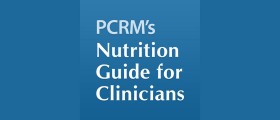 PCRM's Nutrition Guide for Clinicians App, providing the latest evidence-based nutrition information