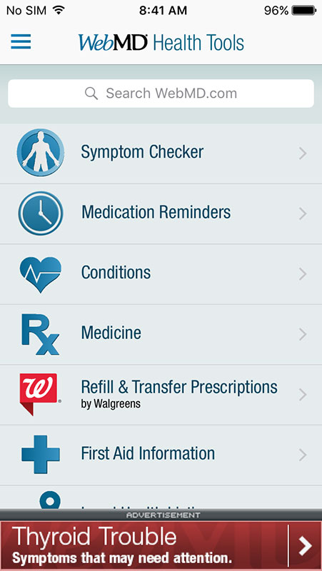 WebMD App, symptom checker, medication reminder and comprehensive ...