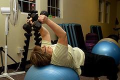 Tricep exercises with free weights